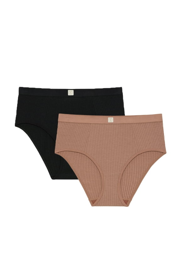 Women’s So Comfy Rib High Leg Brief, 2-Pack, Sizes S-XXXL
