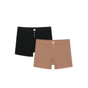 Kindly Yours Women’s So Comfy Rib Lounge Boxer, 2-Pack, Sizes S-XXXL