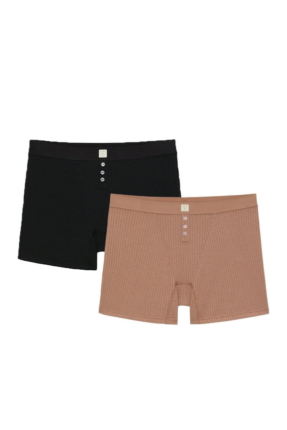 Women’s So Comfy Rib Lounge Boxer, 2-Pack, Sizes S-XXXL