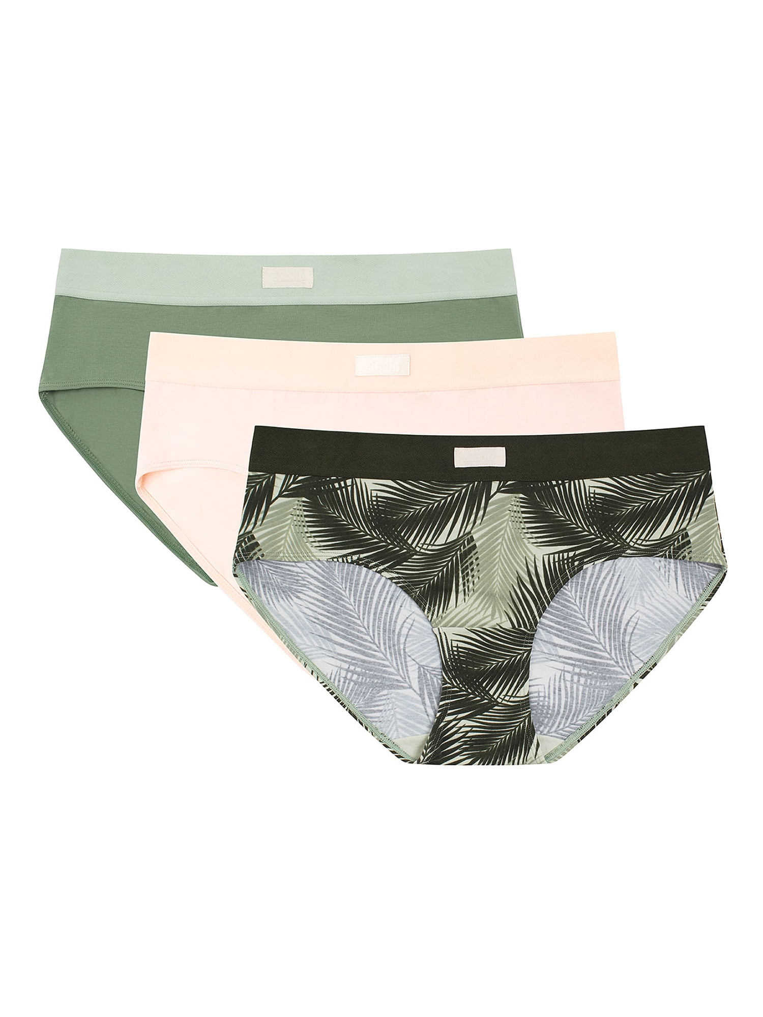 Kindly Yours Women's Cotton Hipster Panties, 3-Pack, Sizes XS to