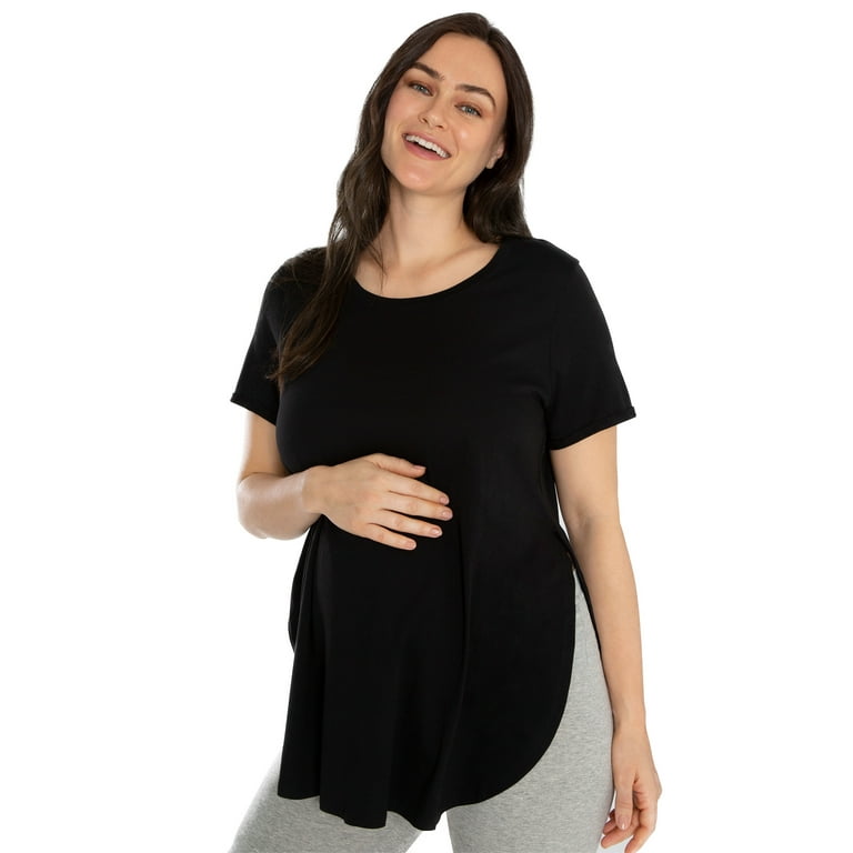 Kindly Yours Women\'s Maternity Cotton Modal Short Sleeve Nursing T-Shirt