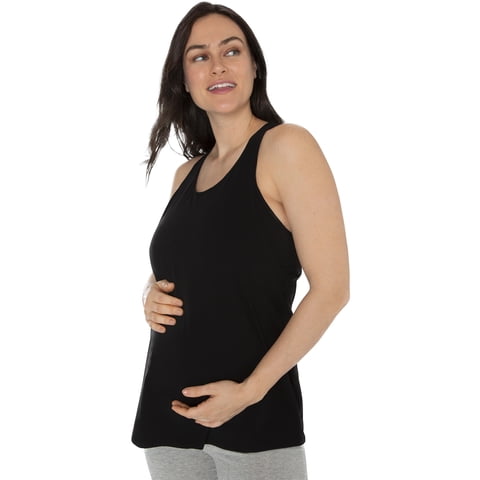 Women's Maternity Cotton Spandex Nursing Racerback Tank Top, Sizes S to XXXL