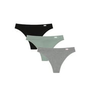 Kindly Yours Women’s Natural Comfort 3-Pack Cotton Modal Thong Underwear, Sizes XS-XXXL
