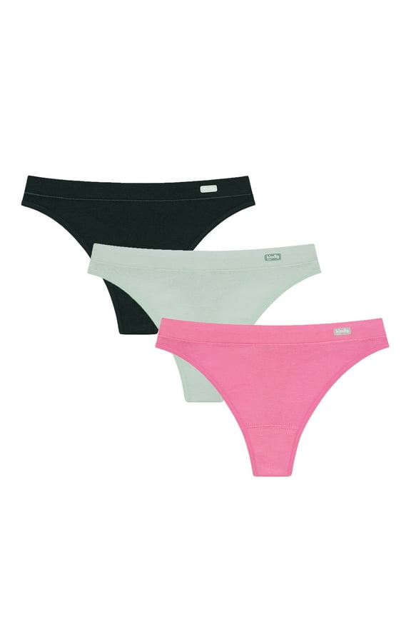 Women’s Natural Comfort Cotton Modal Thong Underwear, 3-Pack, Sizes XS-XXXL