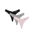 thumbnail image 1 of Kindly Yours Women’s Pointelle Dip-Front Thong Underwear, 3-Pack, Sizes XS-XXXL, 1 of 9