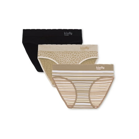 Kindly Yours Women's Seamless Bikini Underwear, 3-Pack, Sizes XS-XXXL