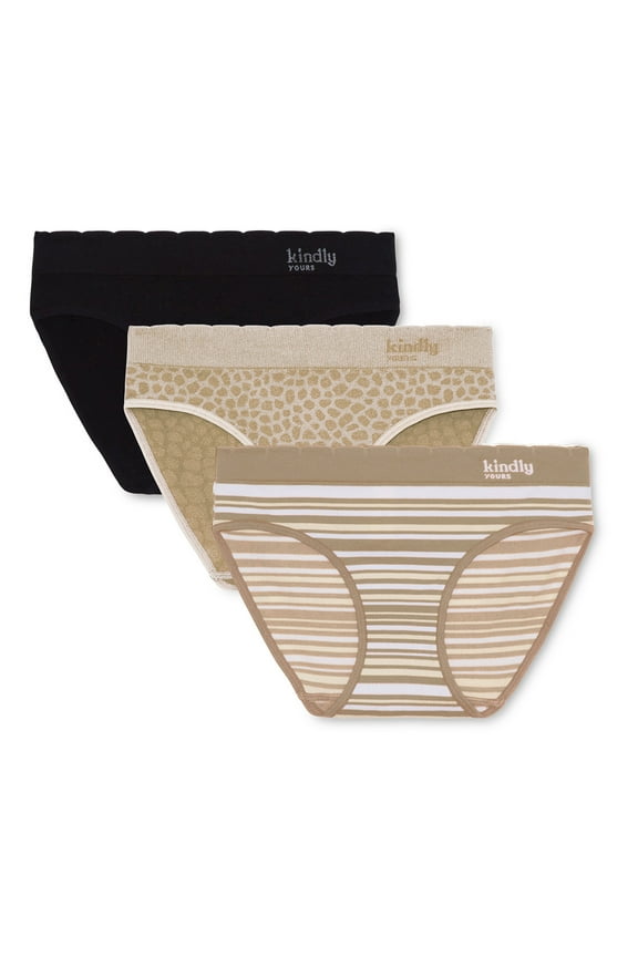 Women's Seamless Bikini Underwear, 3-Pack, Sizes XS-XXXL