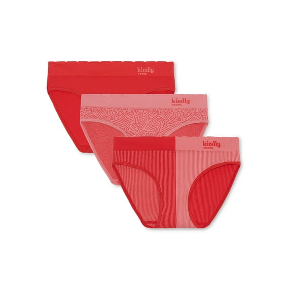 Kindly Yours Women's Seamless Bikini Underwear, 3-Pack, Sizes XS-XXXL