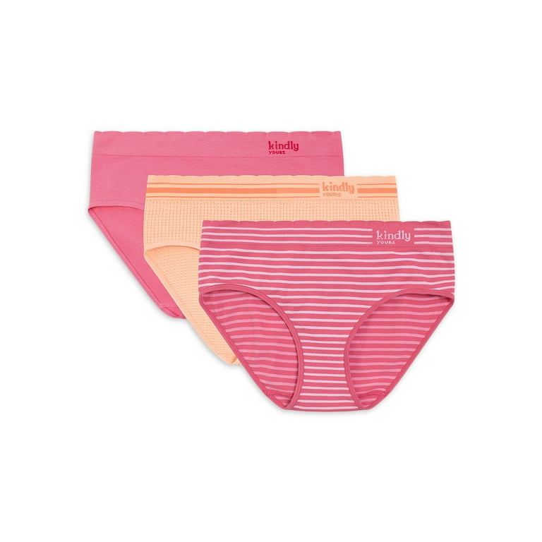 Kindly Yours Women's Seamless Hipster Underwear 3-Pack, Sizes XS to XXXL