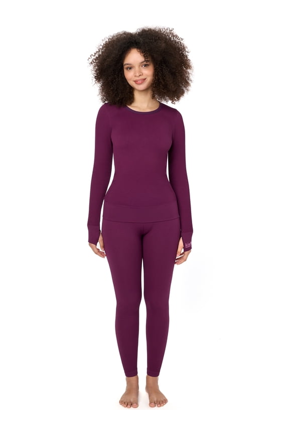 Women's Seamless Ribbed Crew Neck Thermal Top, Sizes S-3X
