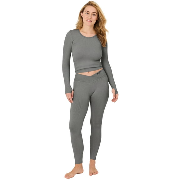 Kindly Yours Women's Seamless Ribbed Thermal Leggings, Sizes S-3X