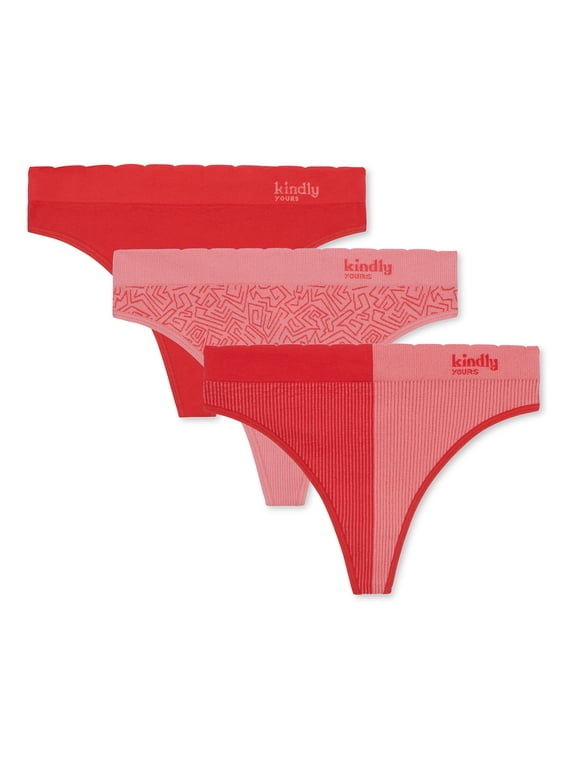 Women's Seamless Thong Underwear, 3-Pack, Sizes XS -XXXL