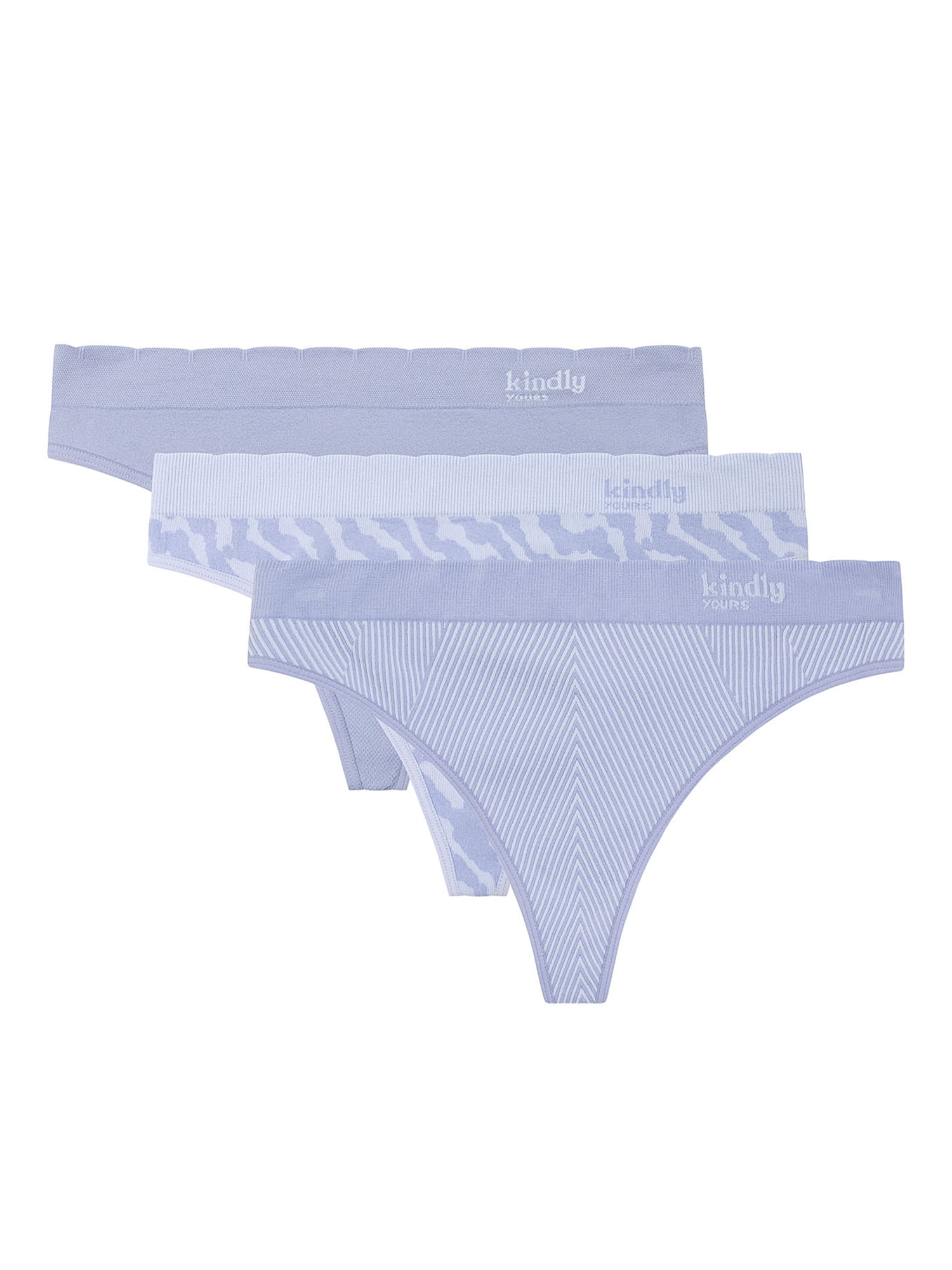 Kindly Yours Women's Sustainable Micro Hi-Cut Panties, 3-Pack