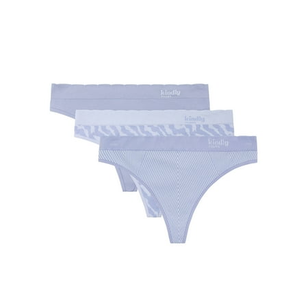 Kindly Yours Women's Seamless Thong Underwear, 3-Pack, Sizes XS -XXXL
