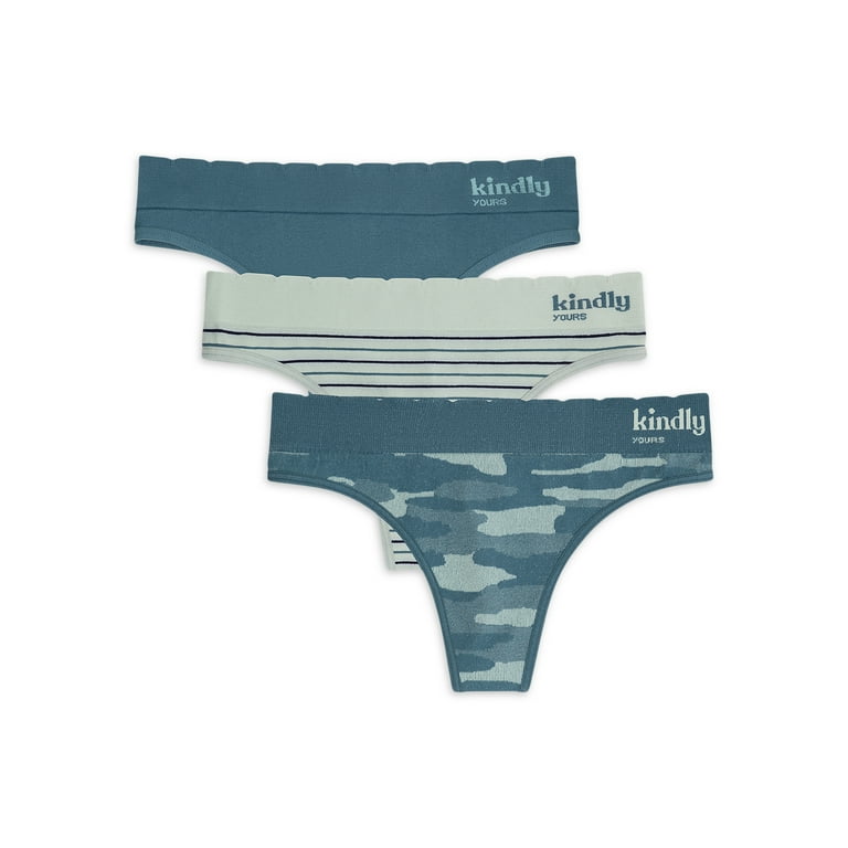 3-Pack Lucky Brand Fair Isle Logo Ribbed Seamless Womens Thong Panties only  $7.00