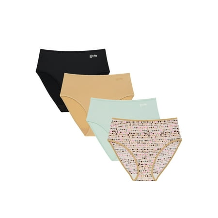 Kindly Yours Women’s So Comfy Micro Brief Underwear, 4-Pack, Sizes XS-XXXL