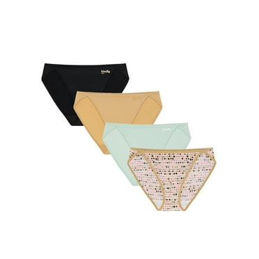 Kindly Yours Women’s So Comfy 4-Pack Micro High Leg Bikini Underwear, Sizes XS-XXXL