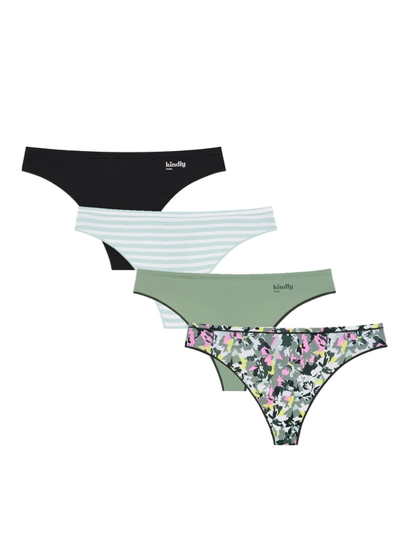 Women’s So Comfy Micro Thong Underwear, 4-Pack, Sizes XS-XXXL