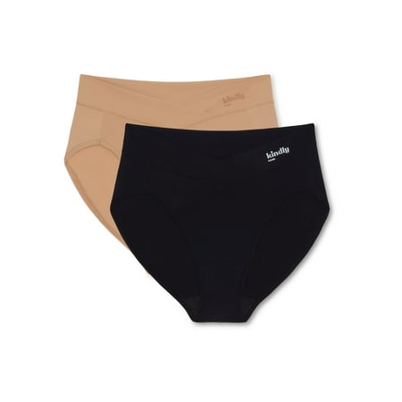 Kindly Yours Women's So Comfy Crossover Waist High Cut Panties, 2-Pack, Sizes XS-XXXL