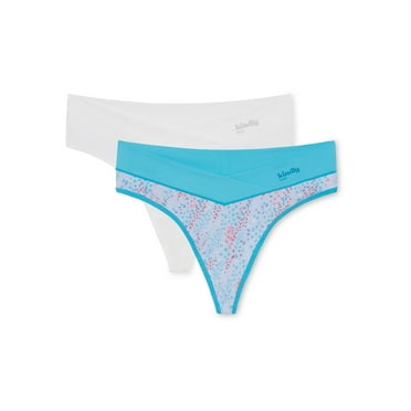 Kindly Yours Women's So Comfy Crossover Waist Thong Panties, 2-Pack