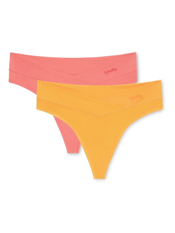 Women's So Comfy Crossover Waist Thong Panties, 2-Pack, Sizes XS-XXXL