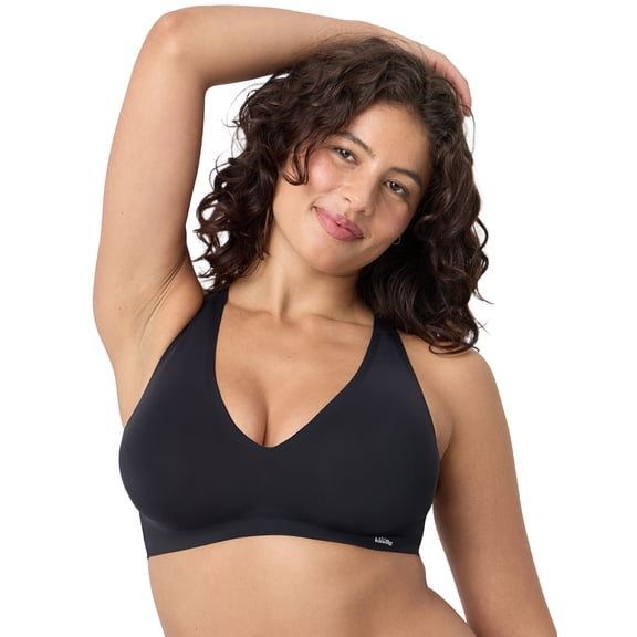 Kindly Yours Women’s So Comfy Micro Wire Free Bonded Push Up Plunge Bra, Sizes S-XXXL