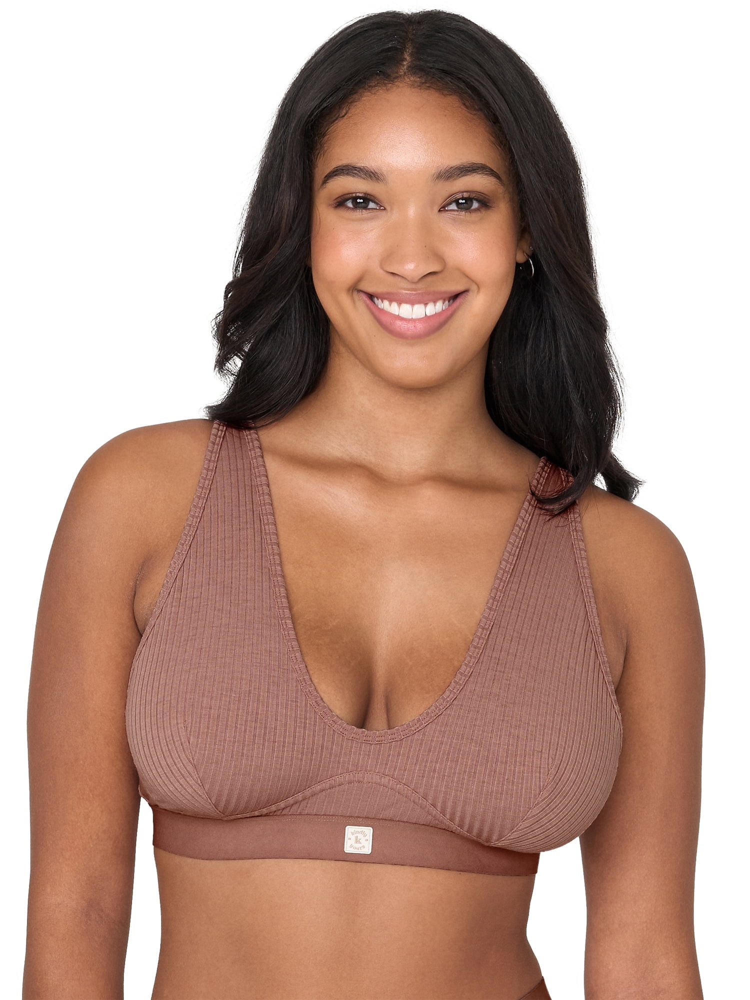 Kindly Yours Women's So Comfy Wire-Free Rib Lounge Bra, Sizes S