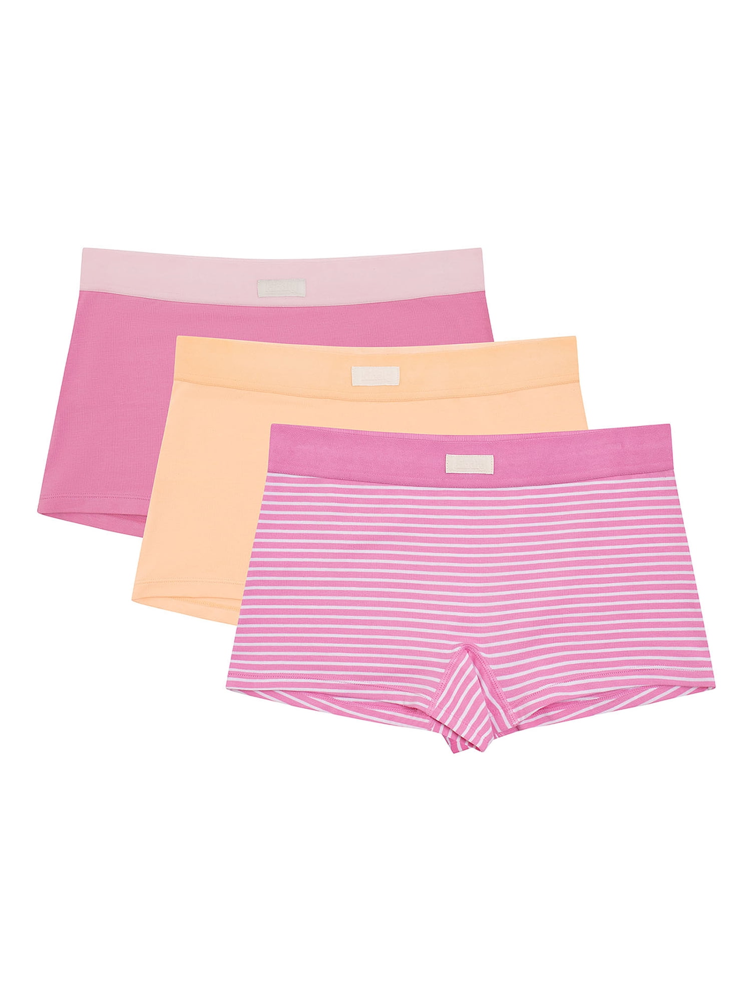 Kindly Yours Women's Sustainable Cotton Boyshort Underwear, 3-Pack 