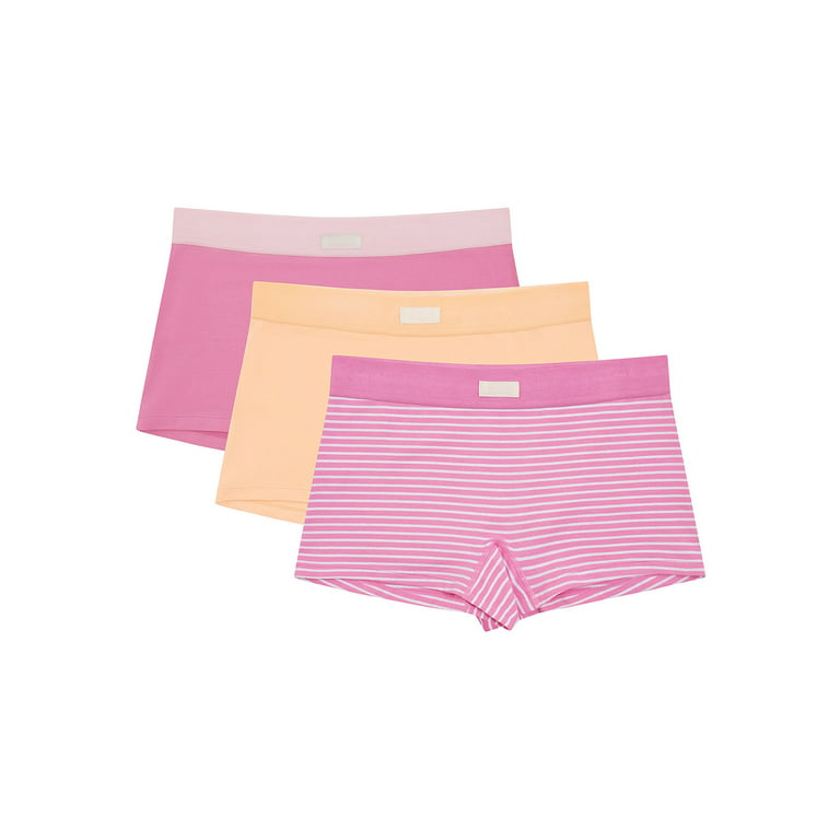 Womens Pink 3pk Seamless Boyshort Briefs