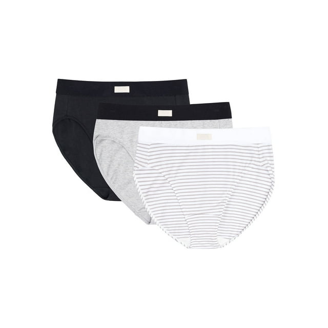 Kindly Yours Women’s Sustainable Cotton HiCut Underwear, 3Pack, Sizes