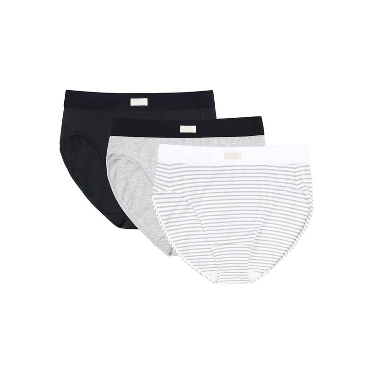 Kindly Yours Women’s Sustainable Cotton Hi-Cut Underwear, 3-Pack, Sizes XS  to XXXL