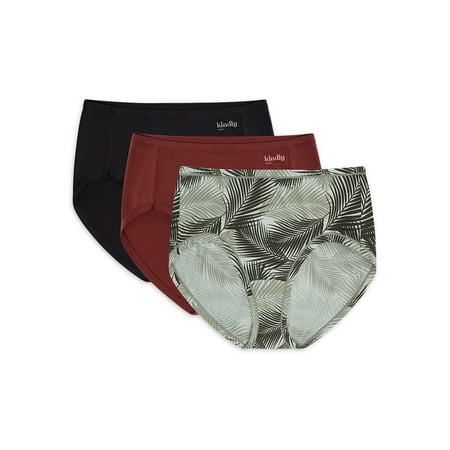 Kindly Yours Women's Sustainable Micro Hi-Cut Panties, 3-Pack, Sizes XS to XXXL