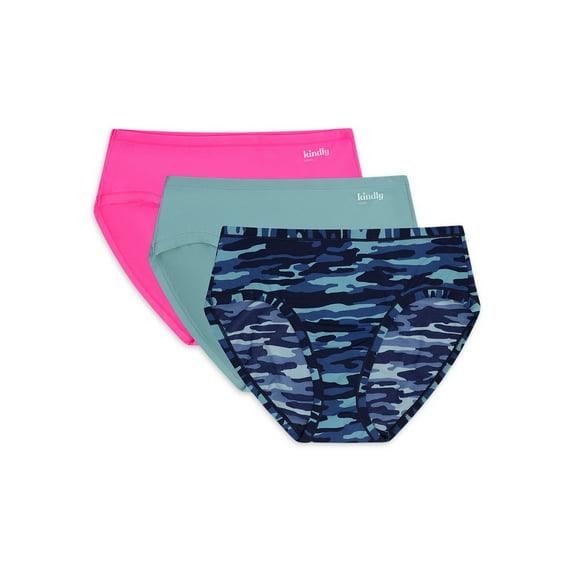 Kindly Yours Women's Sustainable Micro Hipster Panties, 3-Pack, Sizes XS to XXXL