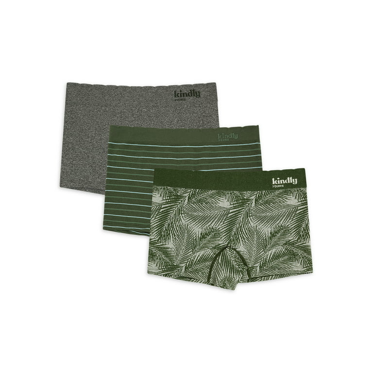 Kindly Yours Women's Sustainable Seamless Boyshort Underwear, 3-Pack, Sizes  XS to XXXL 