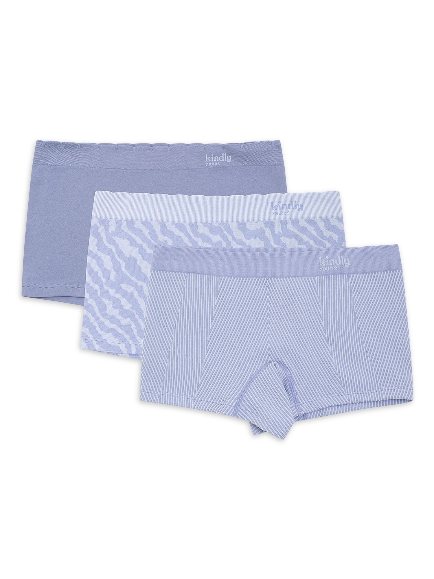 Kindly Yours Women's Sustainable Seamless Boyshort Underwear, 3Pack