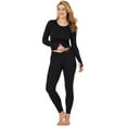 thumbnail image 1 of Kindly Yours Women's Sustainable Seamless Ribbed Crossover Waist Thermal Leggings, Up to size XXXL, 1 of 9