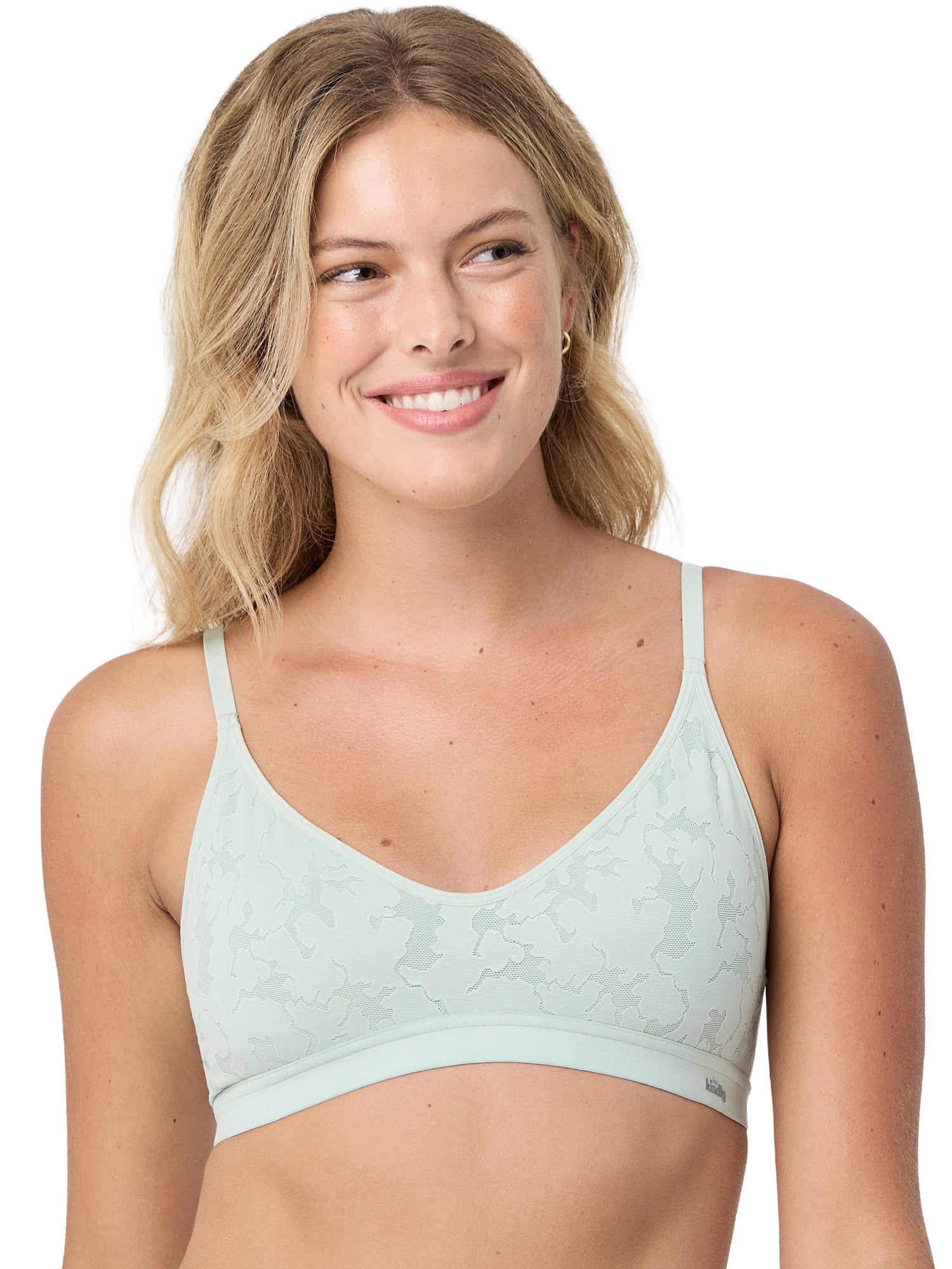 Kindly Yours Women’s Wire Free Scoop Neck Lace Bralette, Sizes S-XXXL
