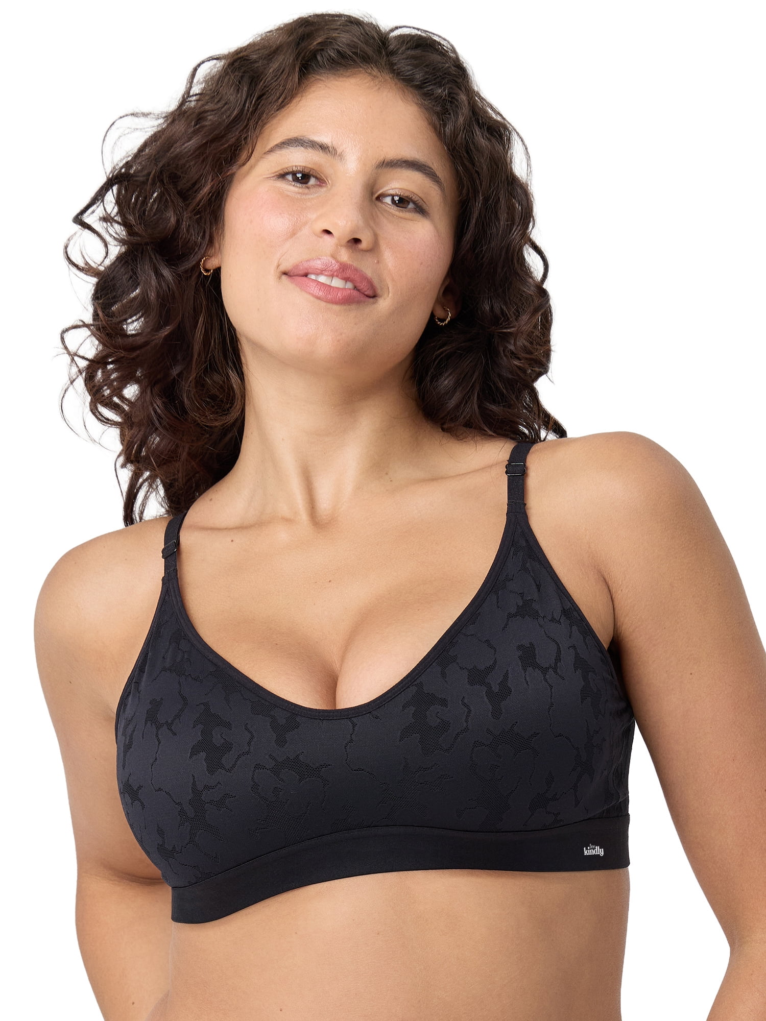 Kindly Yours Women’s Wire Free Scoop Neck Lace Bralette, Sizes S-XXXL