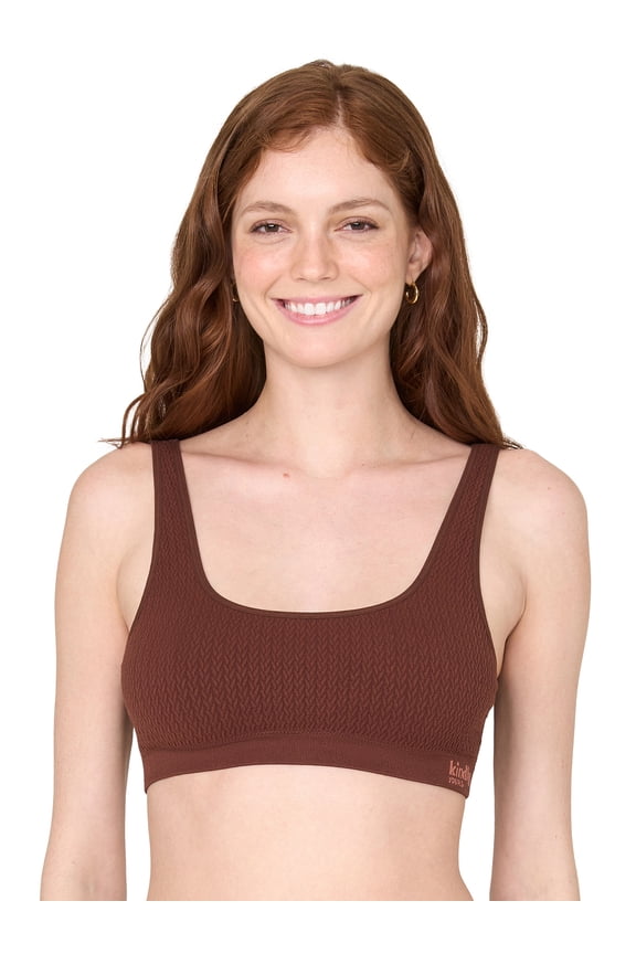 Women’s Wire-Free Seamless Knit-Texture Bralette, Sizes S-XXXL