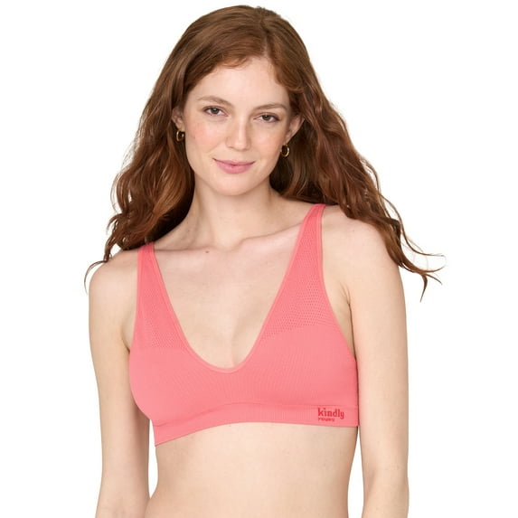 Kindly Yours Women’s Wire-Free Seamless Plunge Bralette, Sizes S-XXXL