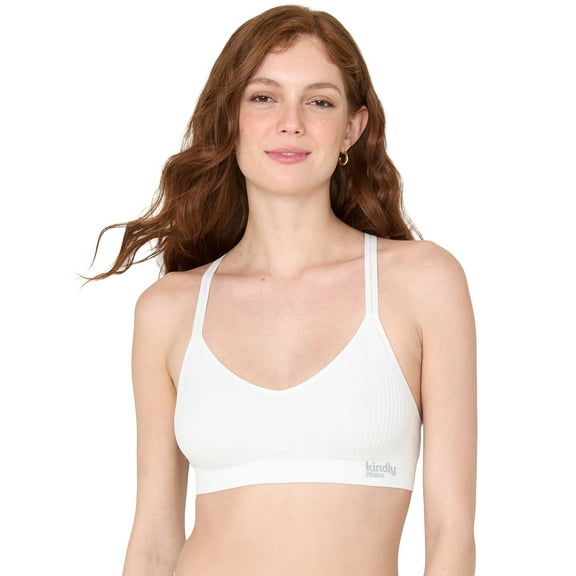 Kindly Yours Women’s Wire-Free Seamless Textured Voop Bralette, Sizes S-XXXL