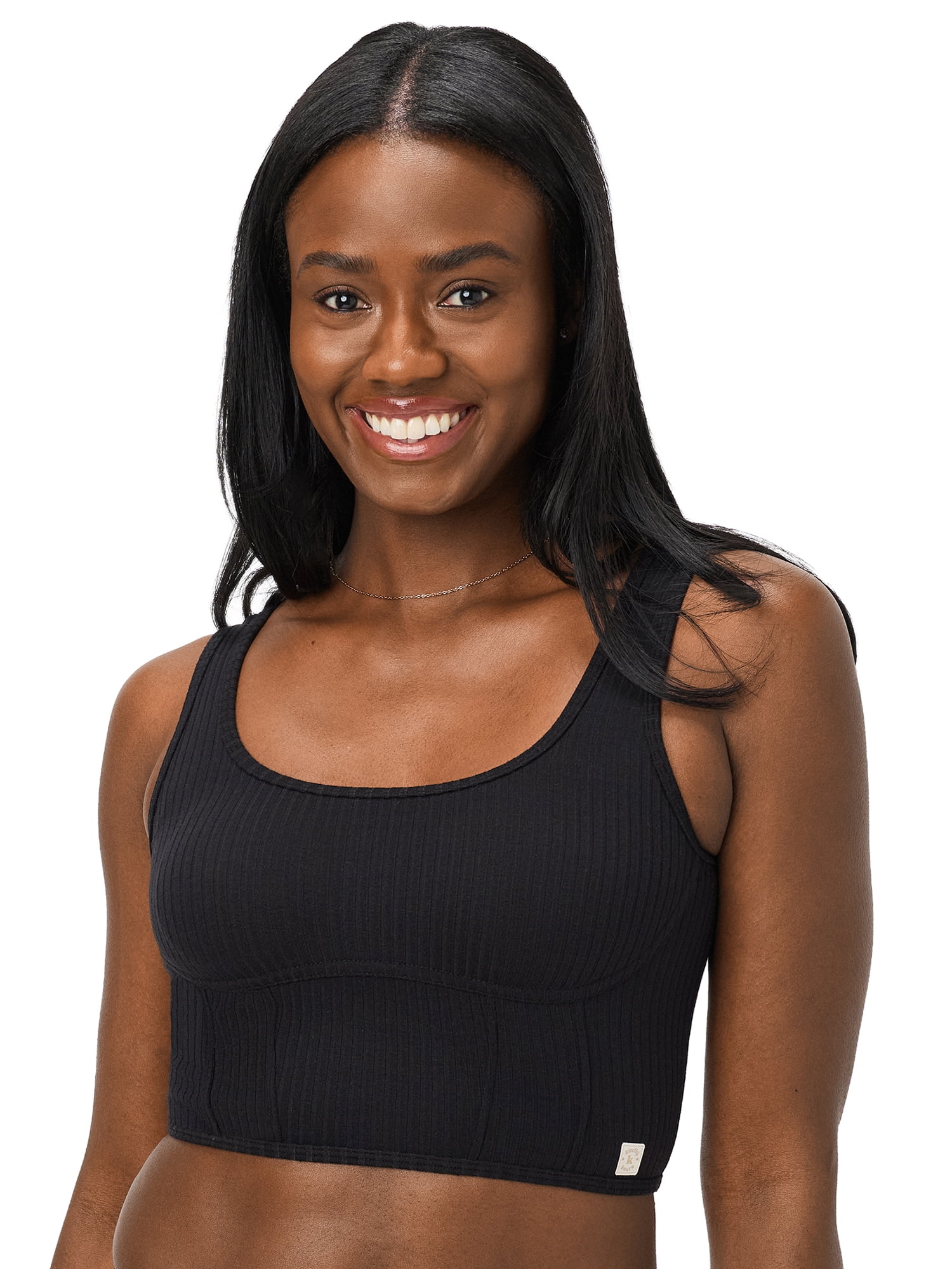 Kindly Yours Women’s Wireless Rib Longline Corset Bra Top, Sizes S-XXXL