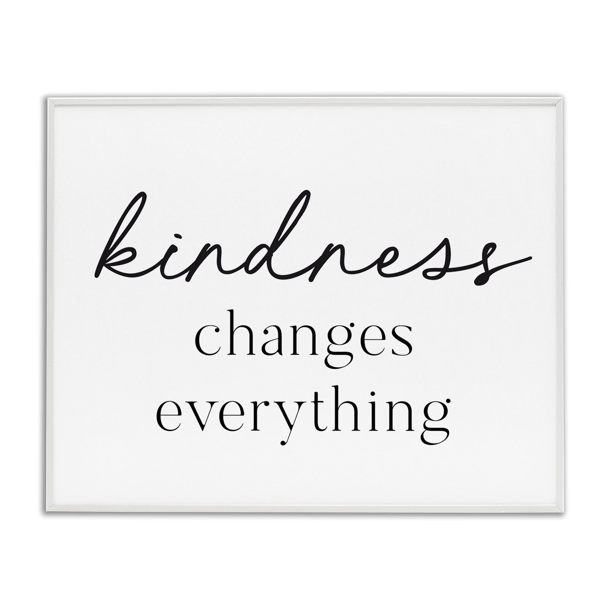 Kindness Changes Everything White Framed Giclee Art, design by Lettered and Lined