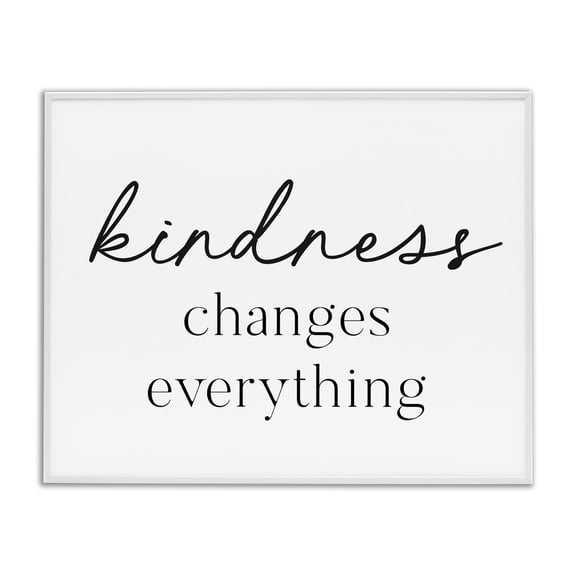 Kindness Changes Everything White Framed Giclee Art, design by Lettered and Lined