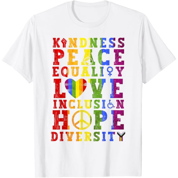 Kindness Equality Love LGBTQ Rainbow Flag Gay Pride Month T-Shirt