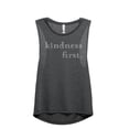 thumbnail image 1 of Kindness First Women's Fashion Sleeveless Muscle Workout Yoga Tank Top Charcoal Grey Large, 1 of 3