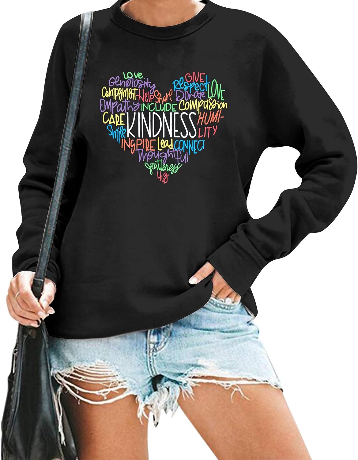 Kindness Heart Sweatshirt Love Heart Graphic Tees Inspirational
