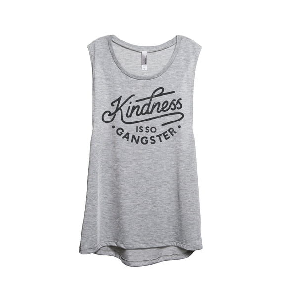 Kindness Is So Gangster Women's Fashion Sleeveless Muscle Tank Top Tee Sport Grey Large