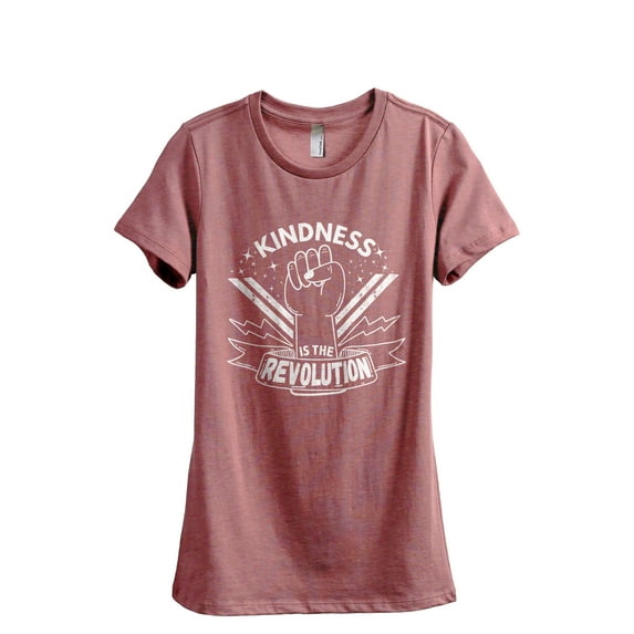 Kindness Is The Revolution Women's Fashion Relaxed T-Shirt Tee Heather Rouge X-Large