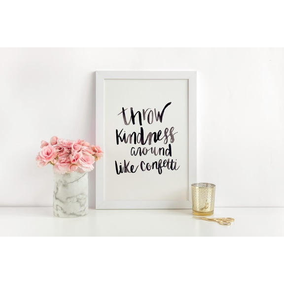 Kindness Lettering Wall Art Print, Unframed Paper Poster 8x10in